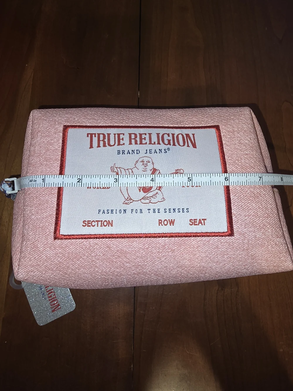 True Religion Pale Pink 💕 Canvas Logo Pouch, New with Tags!